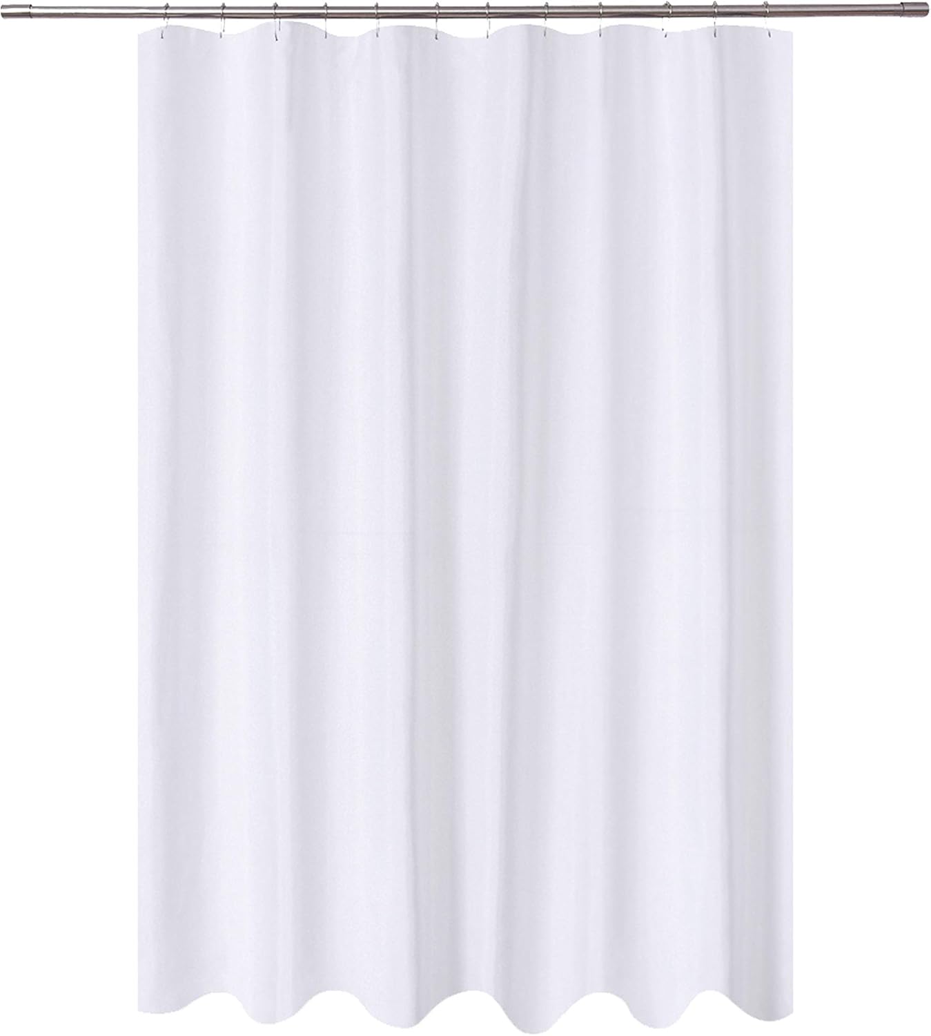 N&Y HOME Fabric Shower Curtain Liner Extra Long 72 x 84 Inches with 2 Bottom Magnets. Hotel Quality. Washable. White Spa Bathroom Curtains with Grommets. 72x84