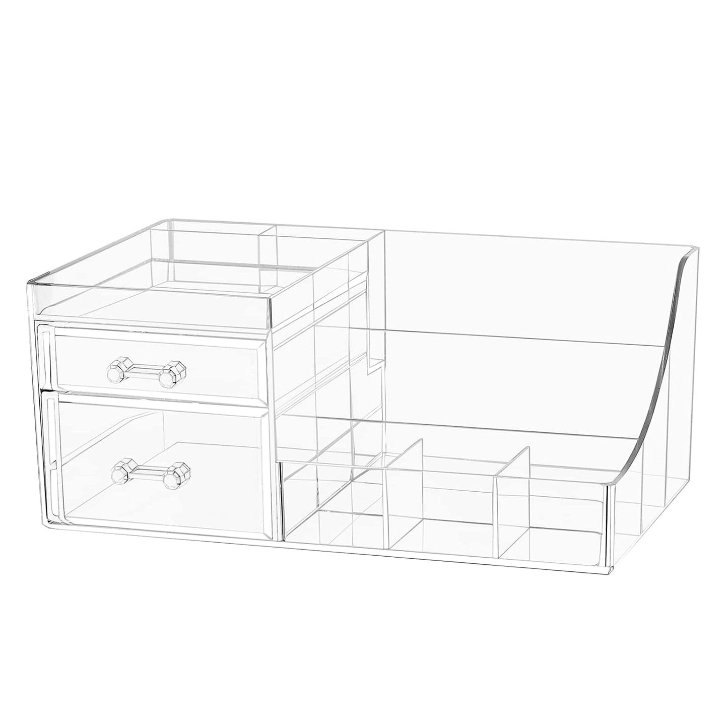 Cq acrylic Makeup Organizer Bathroom Organizers and Storage With 8 Drawers for Vanity Skincare Countertop Desk.Clear Cosmetic Display Case for Lipstick.Brush.Lotions.Eyeshadow.Nail Polish and Jewelry