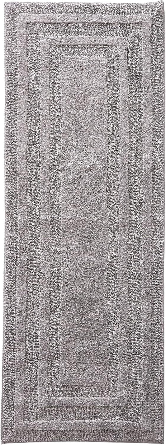 Eddie Bauer - Bathroom Rug Runner. Soft Tufted Cotton Bath Essentials. Absorbent & Quick Dry (Logan Chrome Grey. 60 x 22)
